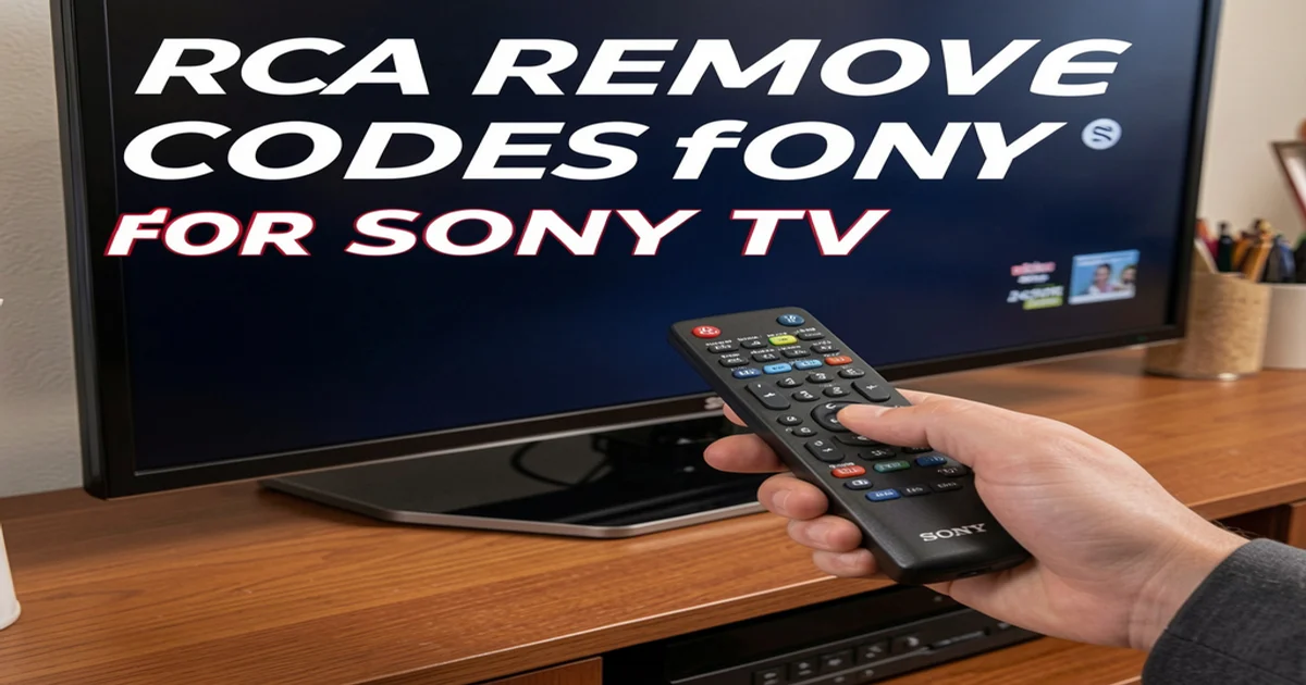 rca remote codes for sony tv