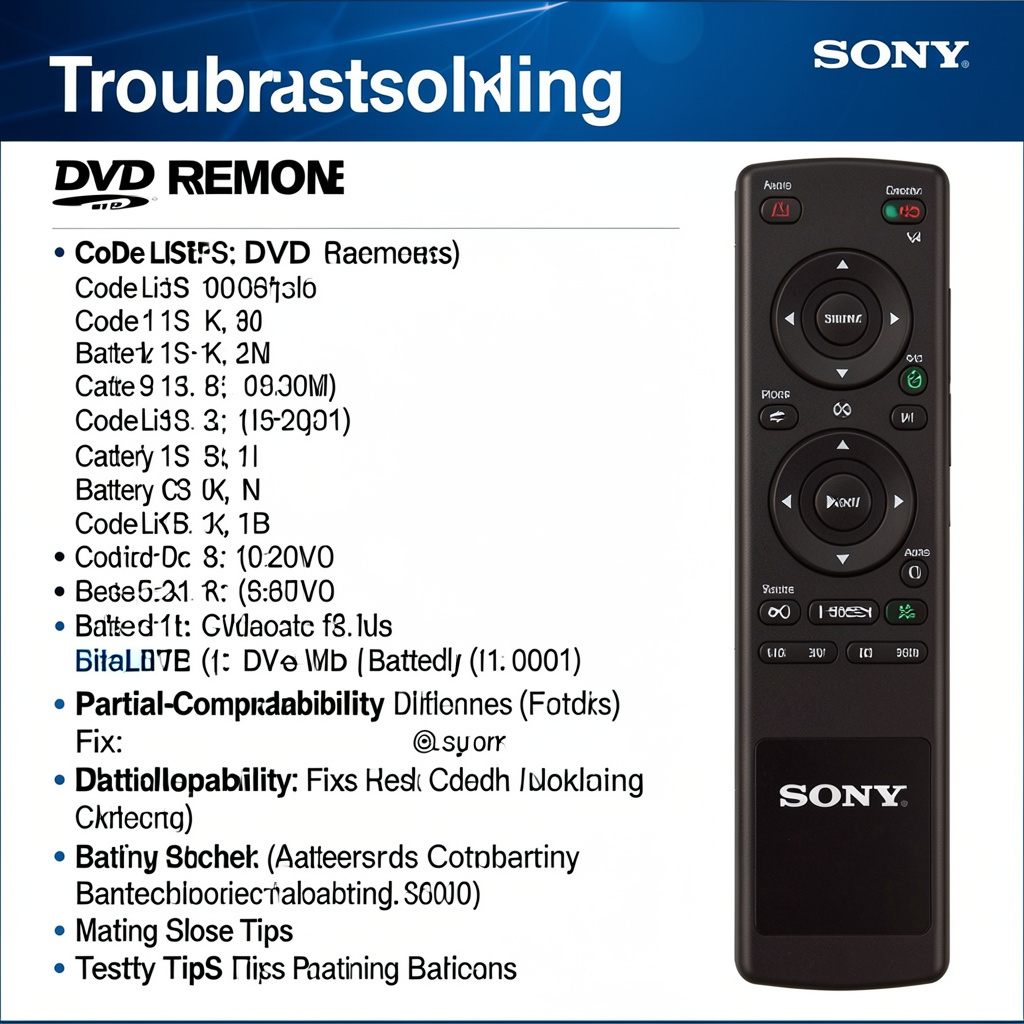 sony dvd player remote control codes